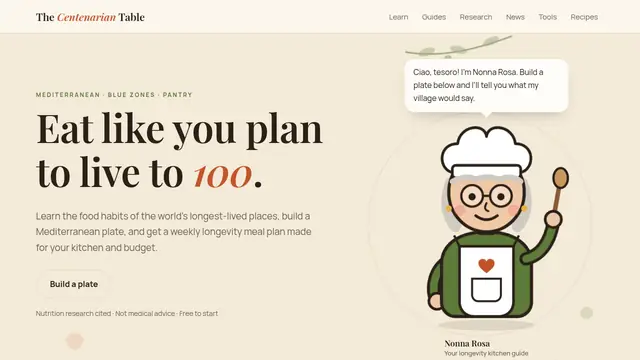 The Centenarian Table homepage