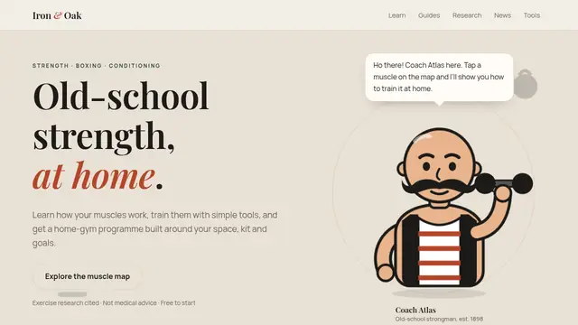 Iron & Oak homepage