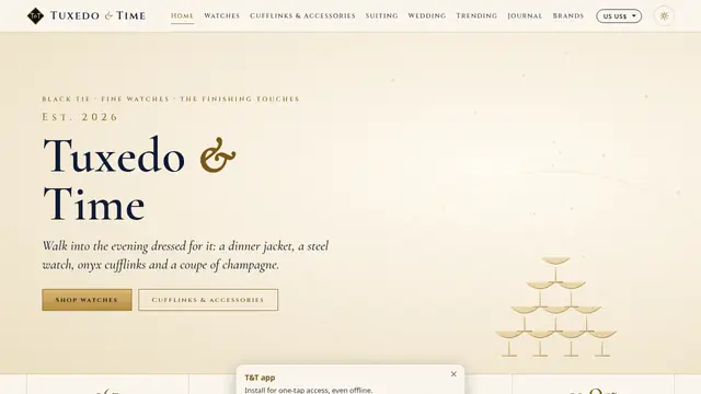 Tuxedo & Time homepage